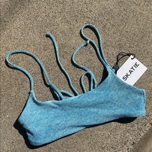 SKATIE faux denim lurex bikini top